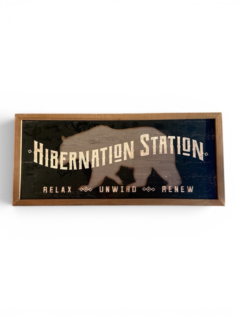 Bear Hibernation Station Framed Wall Sign